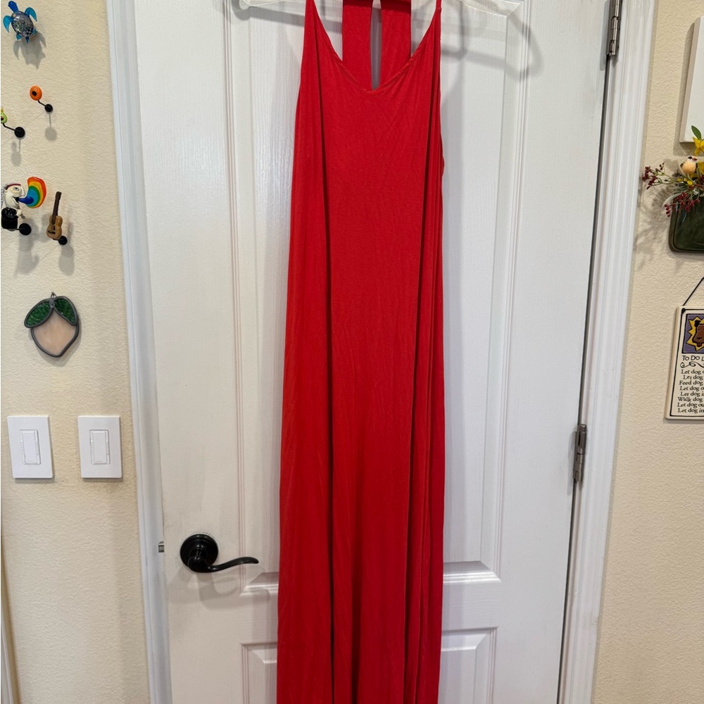 Kenar Bold Red Maxi Dress
